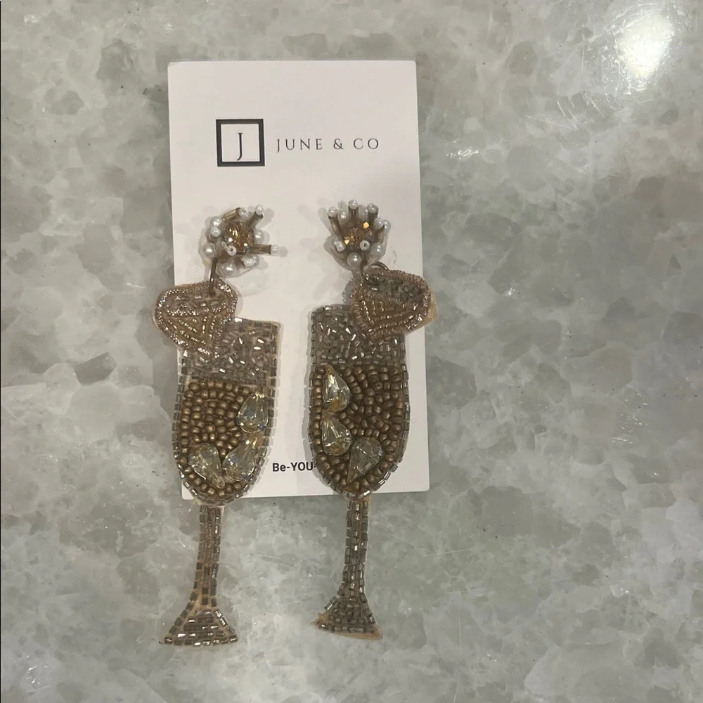 Gold Champagne Earrings